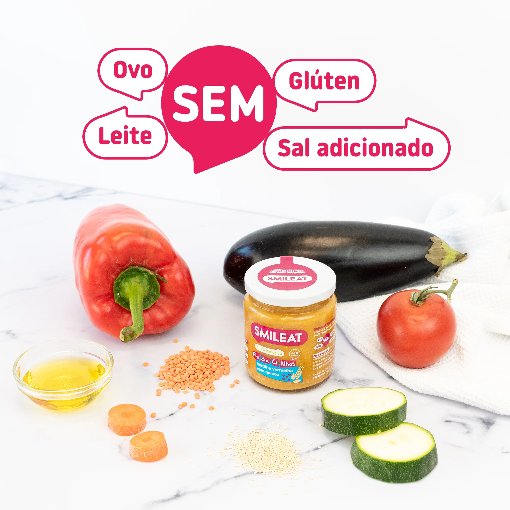 Boião de PE-DA-CI-NHOS lentilha vermelha com quinoa - Image 4