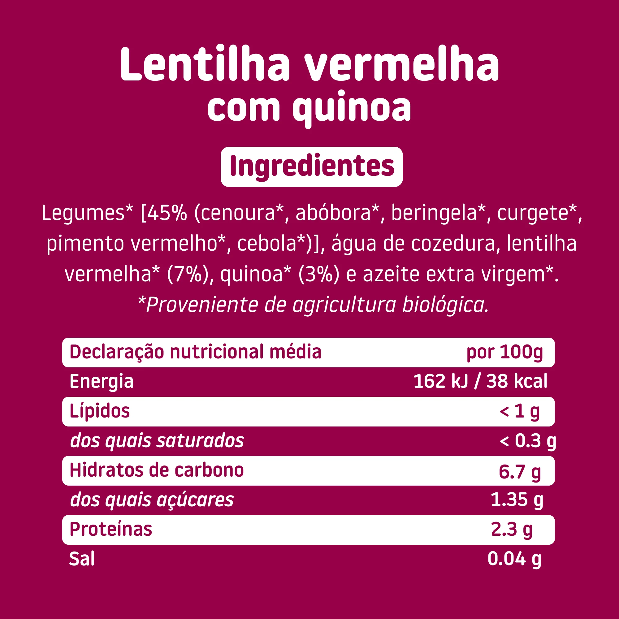 Boião de PE-DA-CI-NHOS lentilha vermelha com quinoa - Image 6