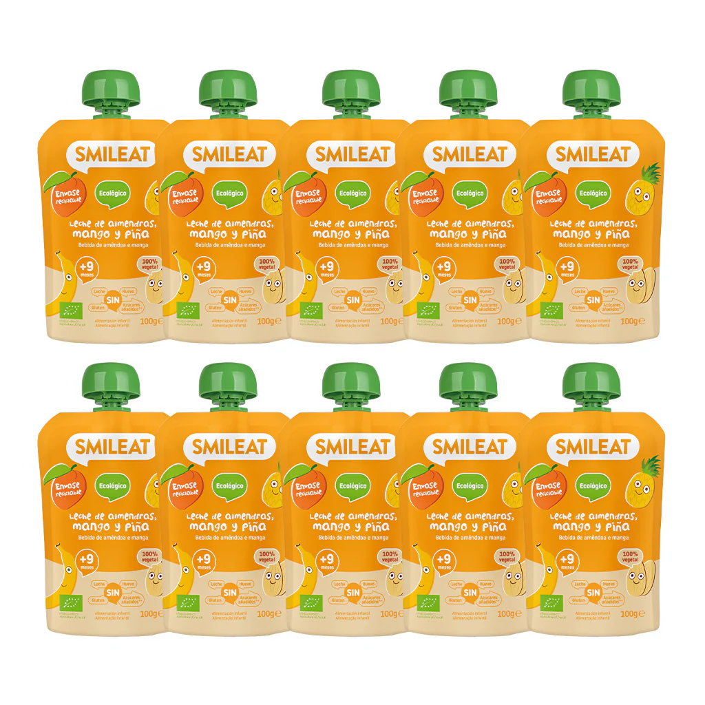 Pack Pouches Leche de almendras, mango y piña 10 Uds