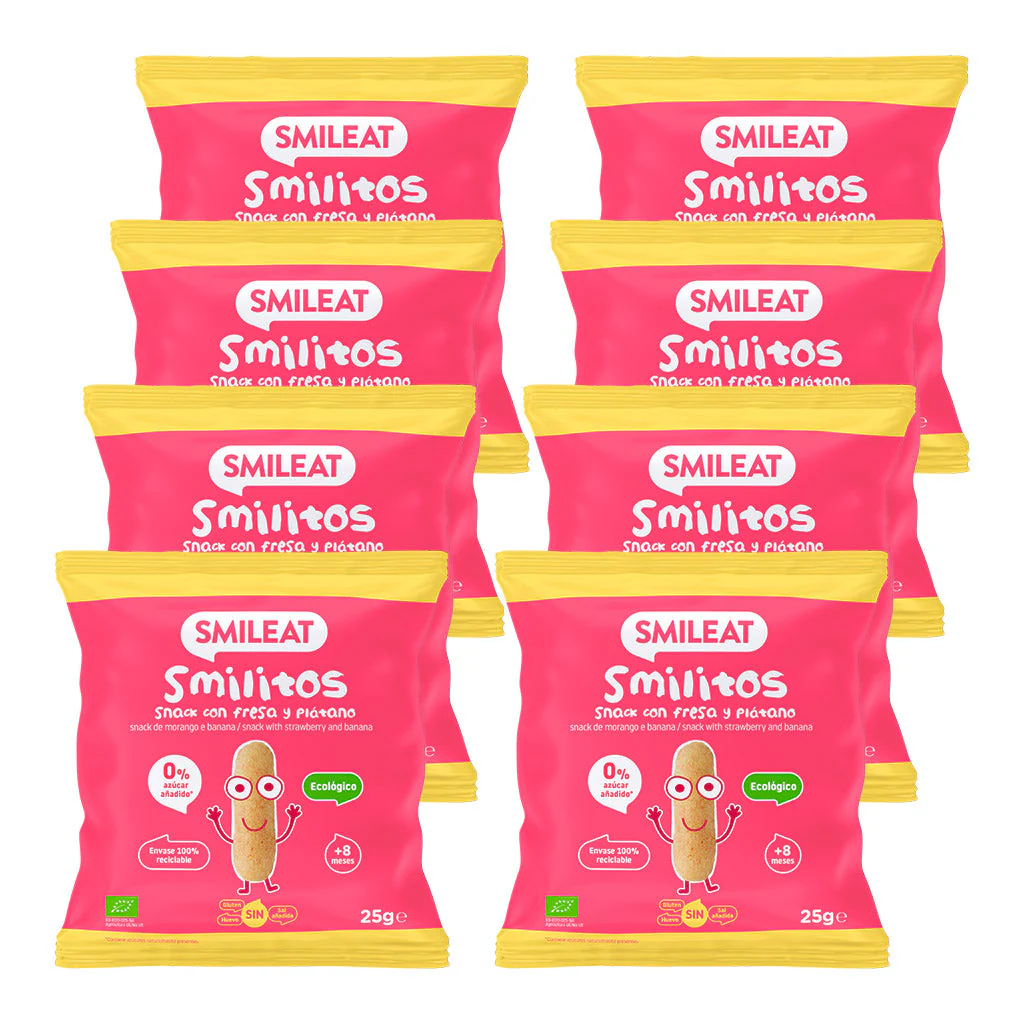 Pack Smilitos fresa y plátano X 8