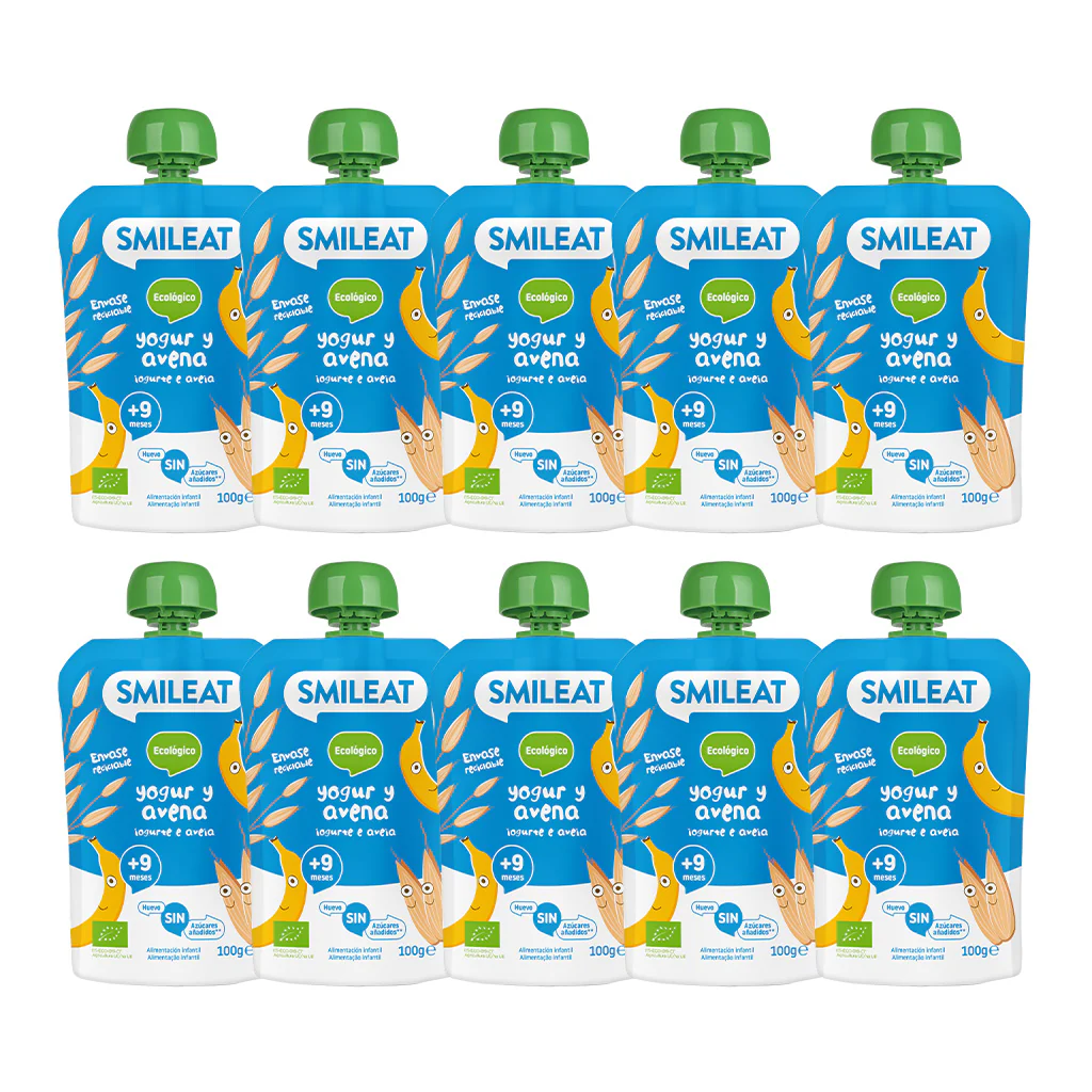 Pack Pouches yogur y avena X 10