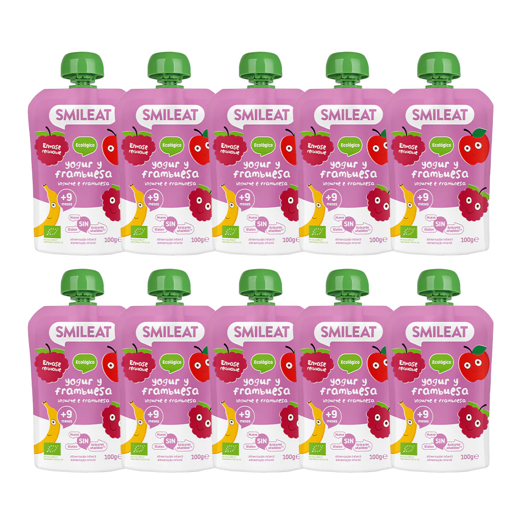 Pack Pouches yogur y frambuesa X 10