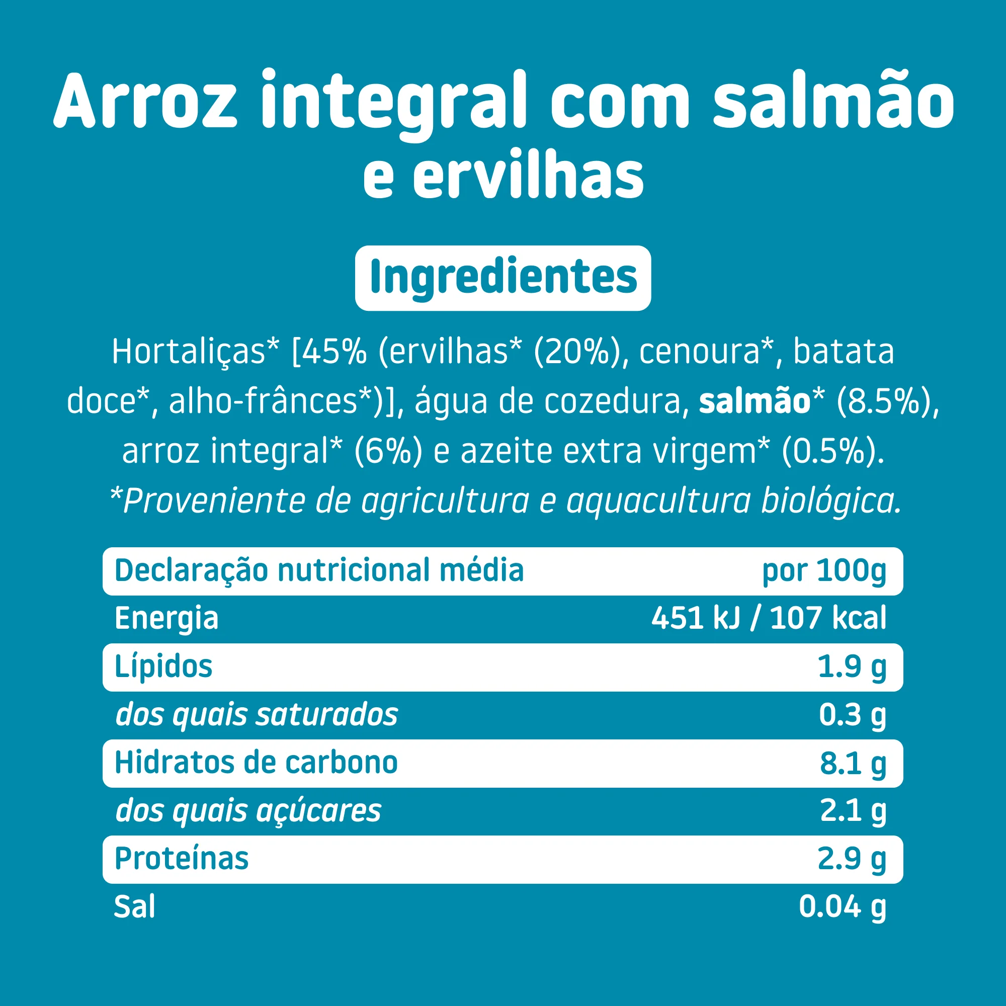 Boiões de PE-DA-CI-NHOS arroz integral com salmão e ervilhas - Image 6
